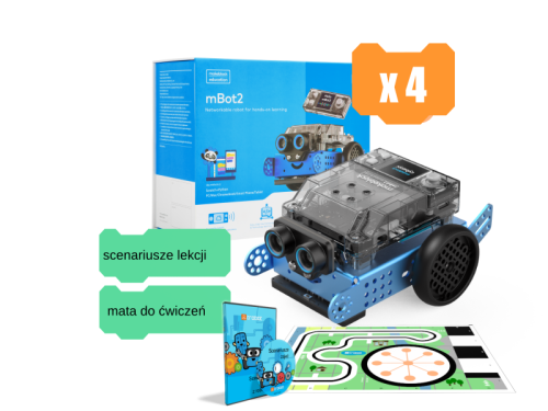 Makeblock - zestaw robotów 4x mBot2 +mata m1 +scenariusze